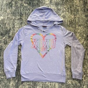 XOXO Kids Lavender Hoodie with Rainbow Heart